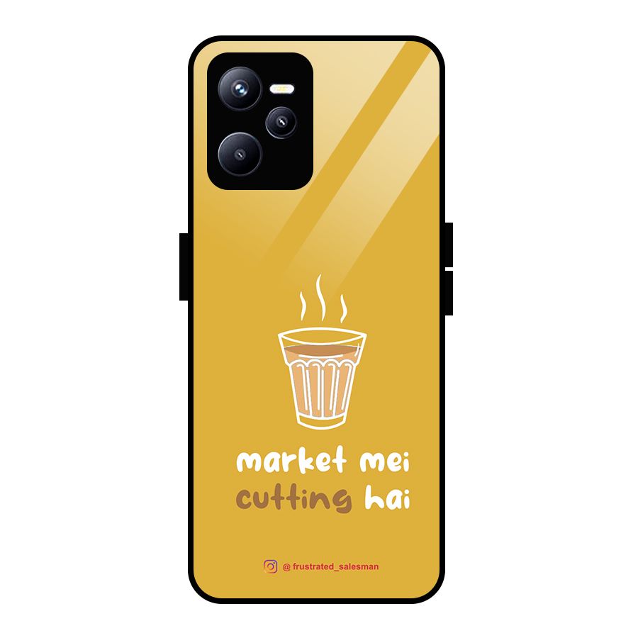 Market Mei Cutting Hai Mustard Yellow Glass Back Case for Realme C35
