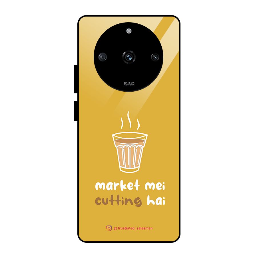 Market Mei Cutting Hai Mustard Yellow Glass Back Case for Realme Narzo 60 5G