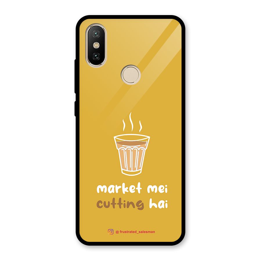 Market Mei Cutting Hai Mustard Yellow Glass Back Case for Redmi A2