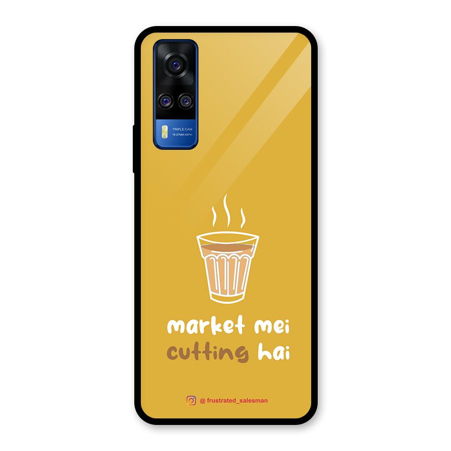 Market Mei Cutting Hai Mustard Yellow Glass Back Case for Vivo Y31