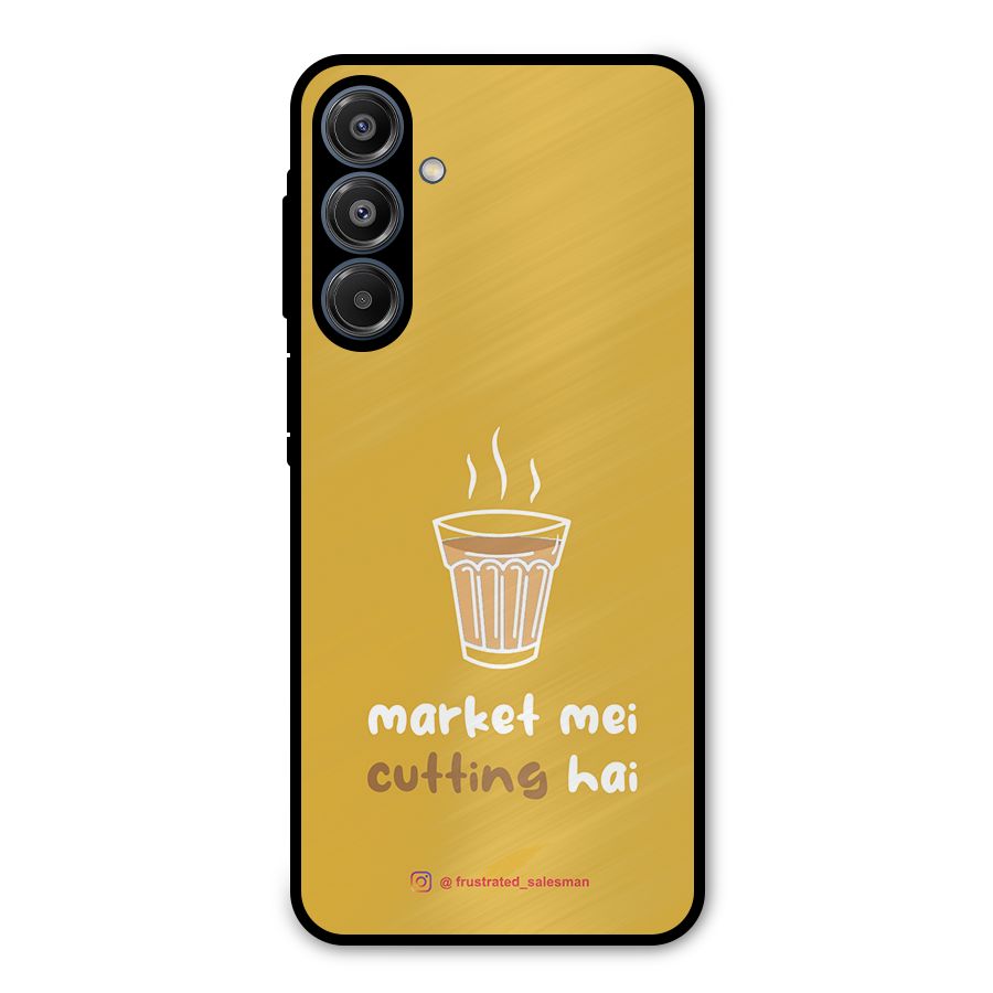 Market Mei Cutting Hai Mustard Yellow Metal Back Case for Galaxy A16 5G