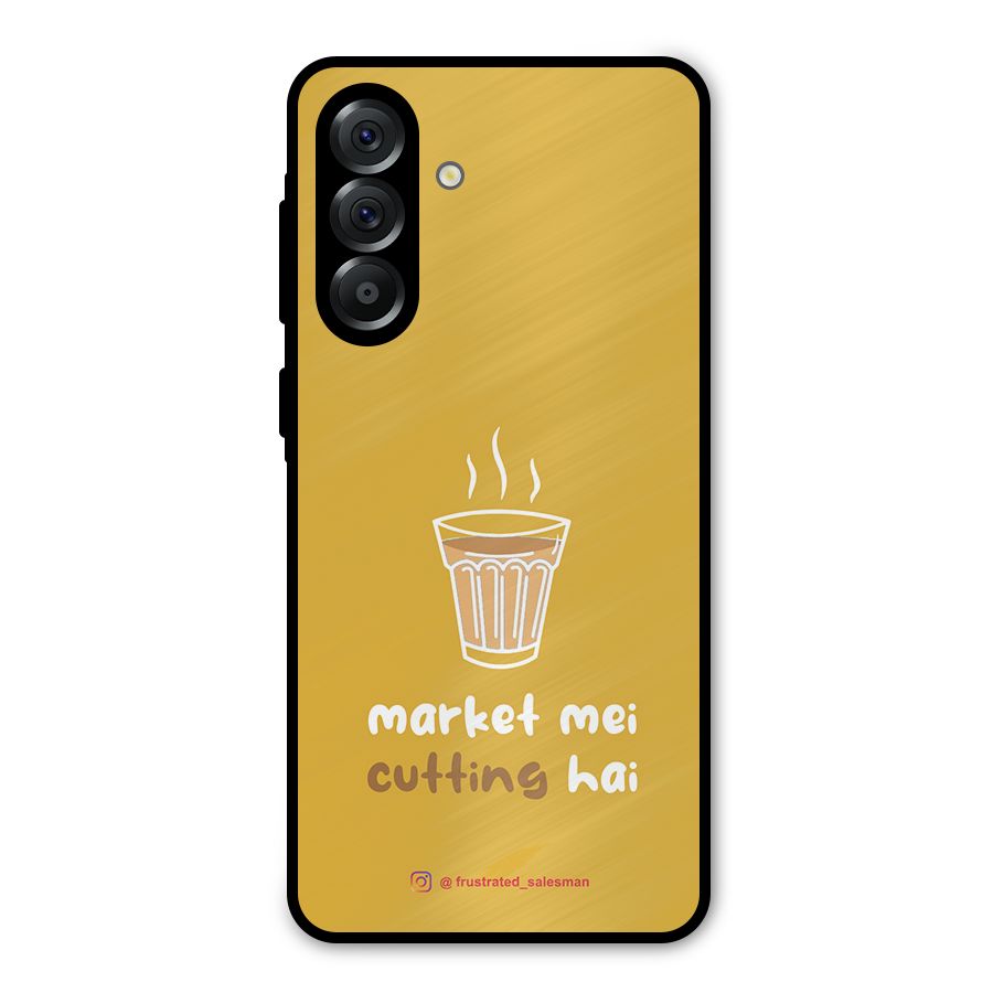 Market Mei Cutting Hai Mustard Yellow Metal Back Case for Galaxy A36