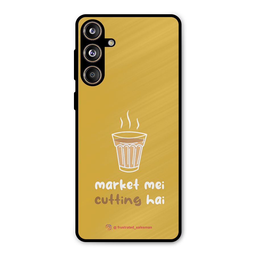 Market Mei Cutting Hai Mustard Yellow Metal Back Case for Galaxy F55