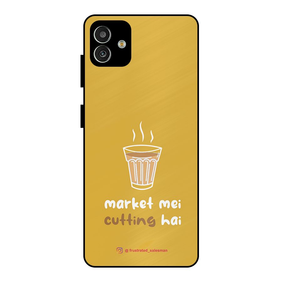 Market Mei Cutting Hai Mustard Yellow Metal Back Case for Galaxy M13 5G