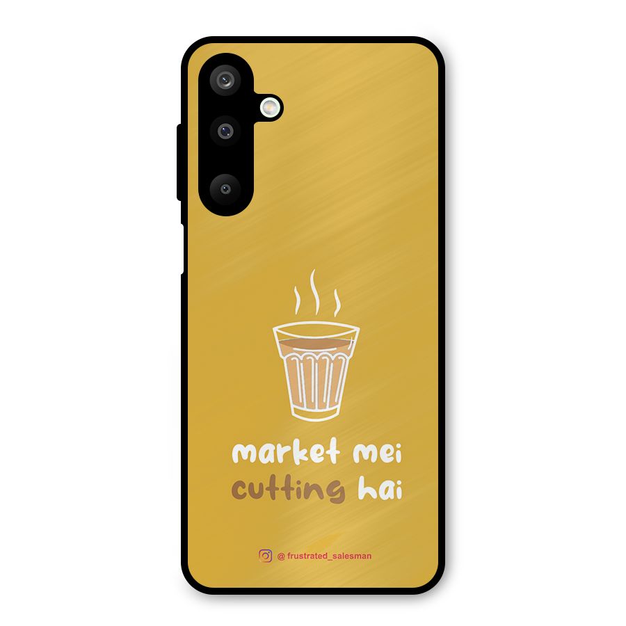 Market Mei Cutting Hai Mustard Yellow Metal Back Case for Galaxy M16