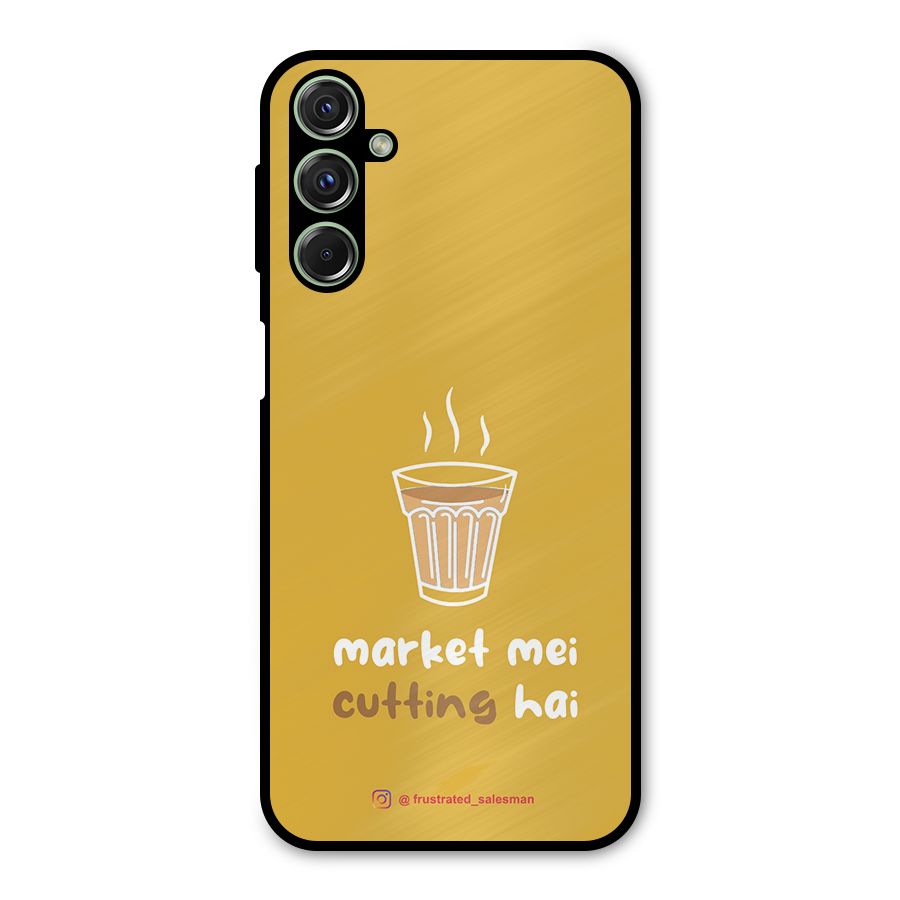 Market Mei Cutting Hai Mustard Yellow Metal Back Case for Galaxy M34