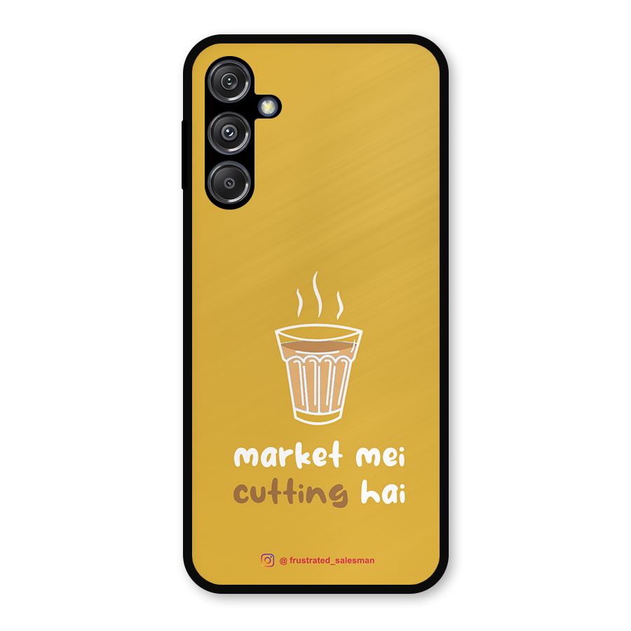 Market Mei Cutting Hai Mustard Yellow Metal Back Case for Galaxy M34 5G