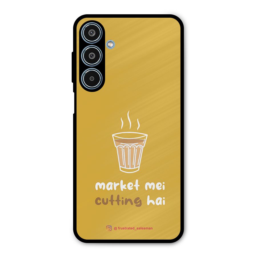 Market Mei Cutting Hai Mustard Yellow Metal Back Case for Galaxy M35
