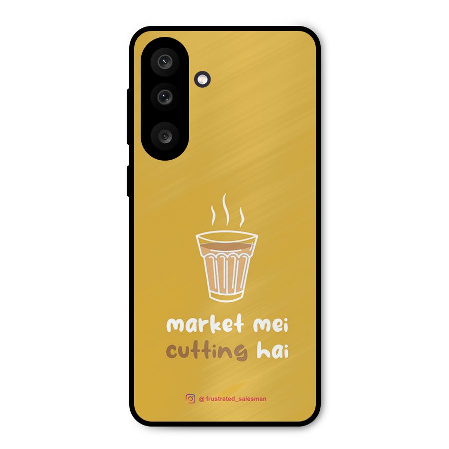 Market Mei Cutting Hai Mustard Yellow Metal Back Case for Galaxy M56