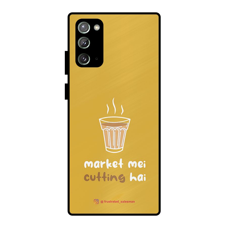 Market Mei Cutting Hai Mustard Yellow Metal Back Case for Galaxy Note 20