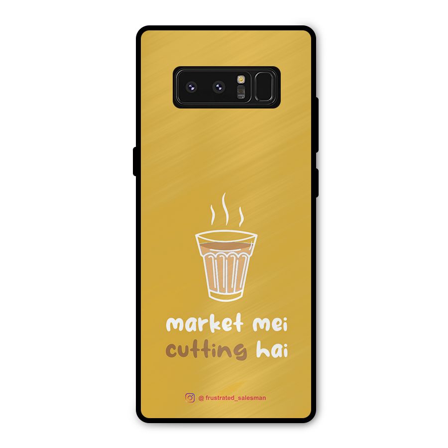 Market Mei Cutting Hai Mustard Yellow Metal Back Case for Galaxy Note 8