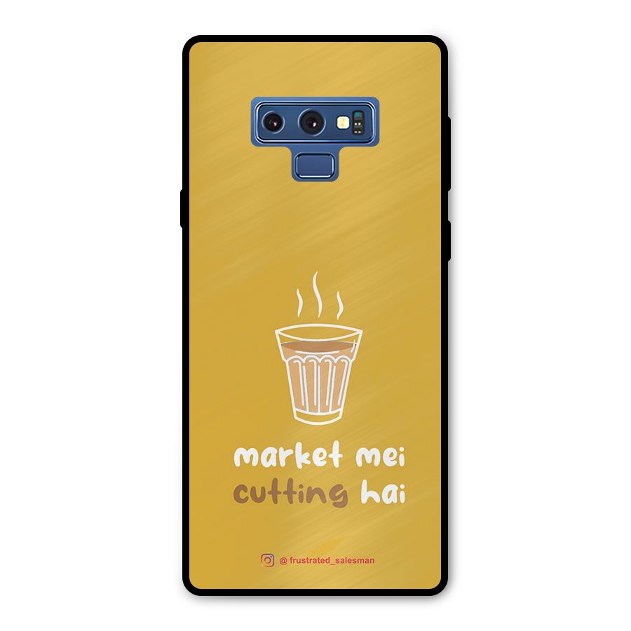 Market Mei Cutting Hai Mustard Yellow Metal Back Case for Galaxy Note 9