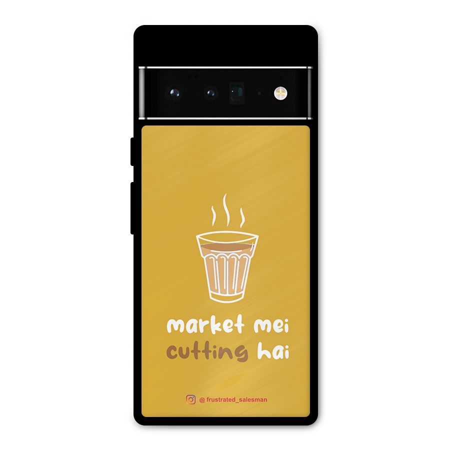 Market Mei Cutting Hai Mustard Yellow Metal Back Case for Google Pixel 6 Pro