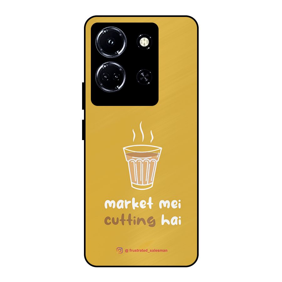Market Mei Cutting Hai Mustard Yellow Metal Back Case for Infinix Note 30 5G