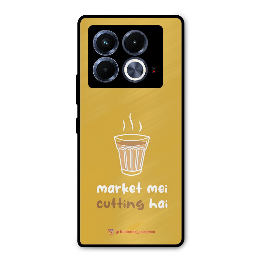 Market Mei Cutting Hai Mustard Yellow Metal Back Case for Infinix Note 40 5G