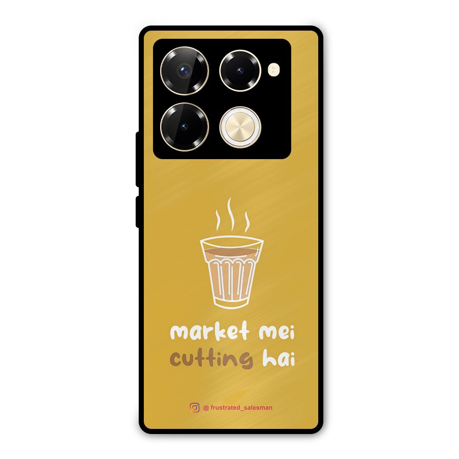 Market Mei Cutting Hai Mustard Yellow Metal Back Case for Infinix Note 40 Pro