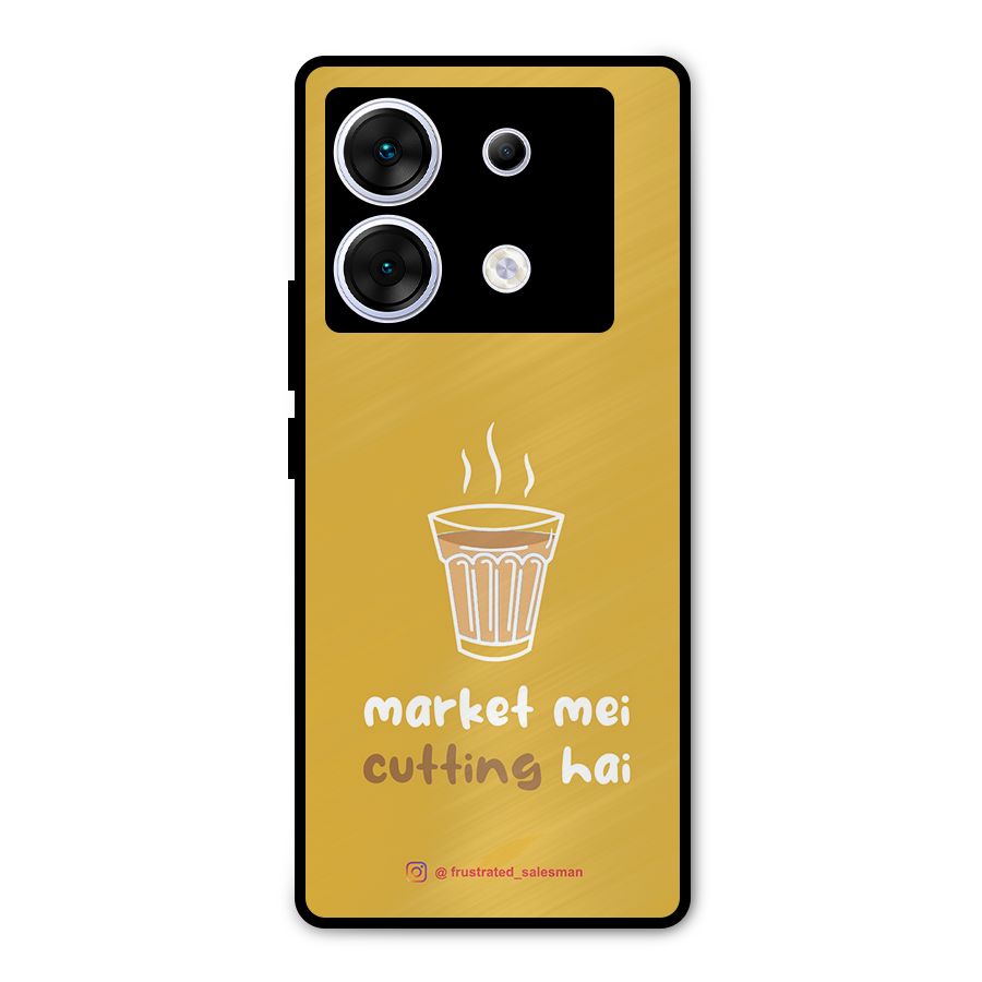 Market Mei Cutting Hai Mustard Yellow Metal Back Case for Infinix Zero 30 5G