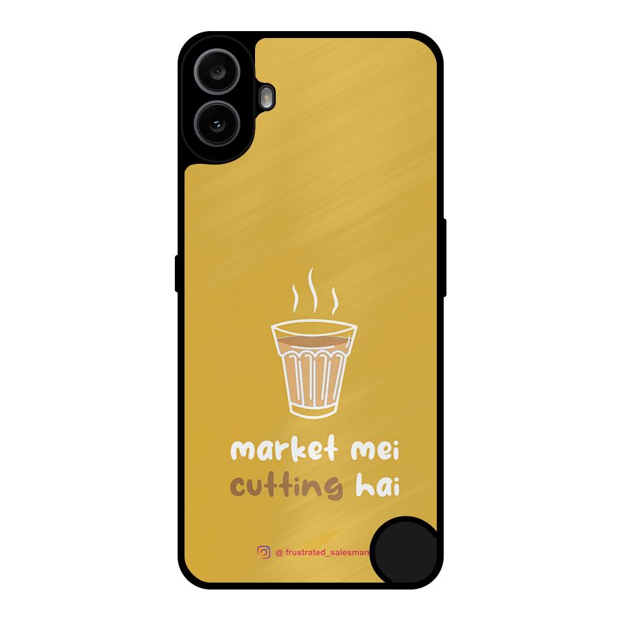 Market Mei Cutting Hai Mustard Yellow Metal Back Case for Nothing CMF Phone 1