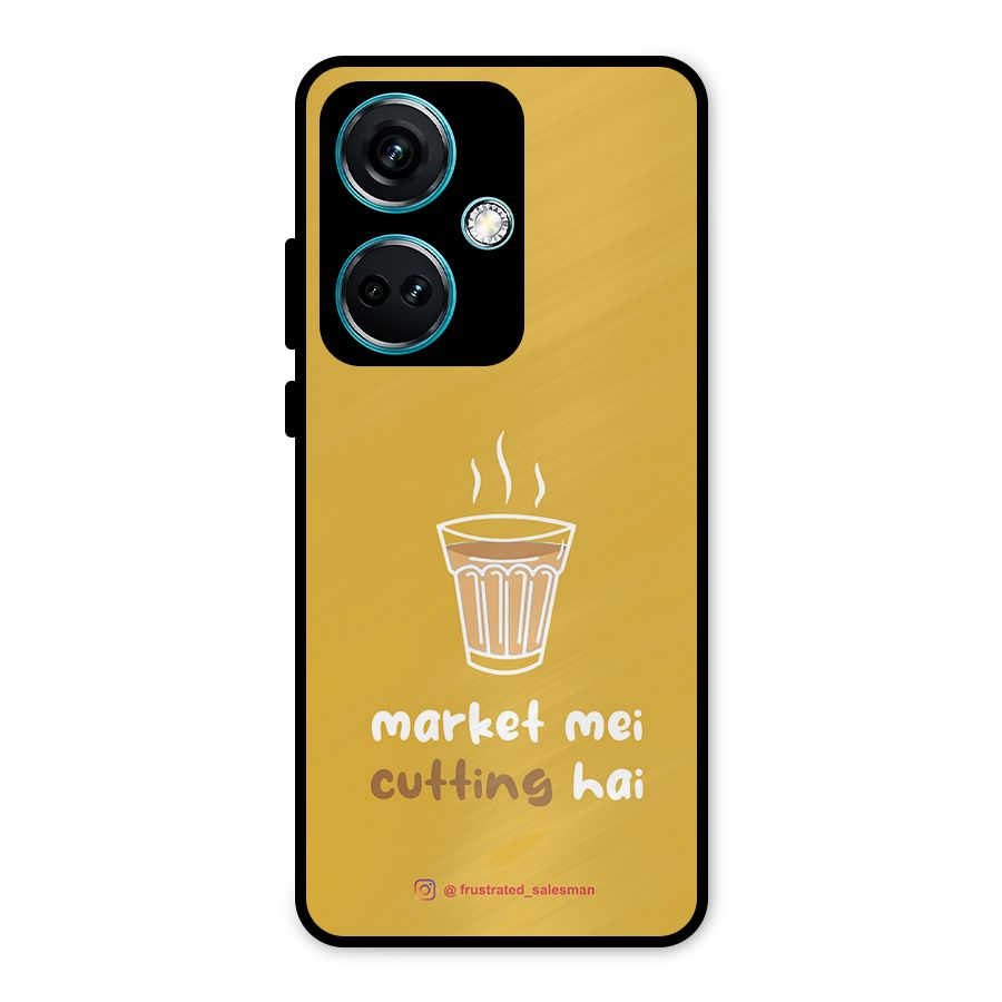 Market Mei Cutting Hai Mustard Yellow Metal Back Case for OnePlus Nord CE 3 5G