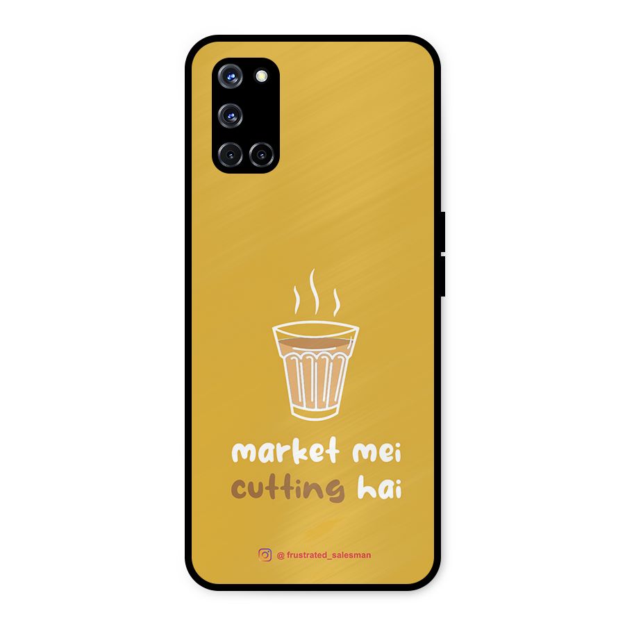 Market Mei Cutting Hai Mustard Yellow Metal Back Case for Oppo A52