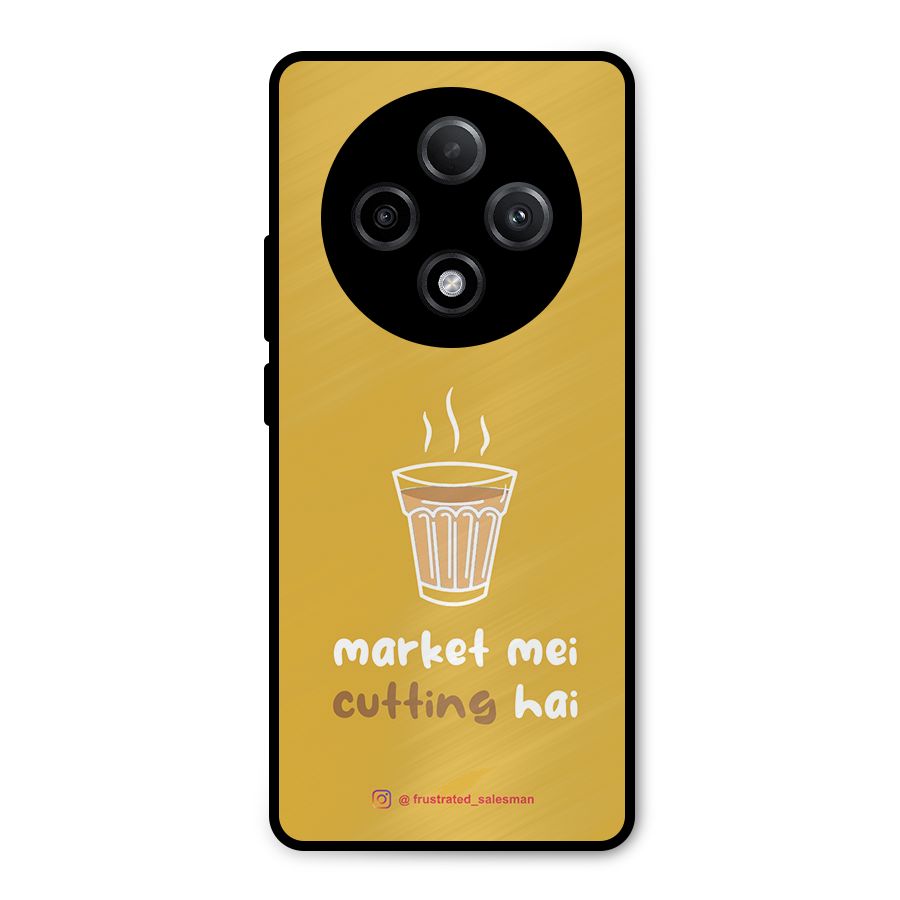 Market Mei Cutting Hai Mustard Yellow Metal Back Case for Oppo F27 Pro Plus