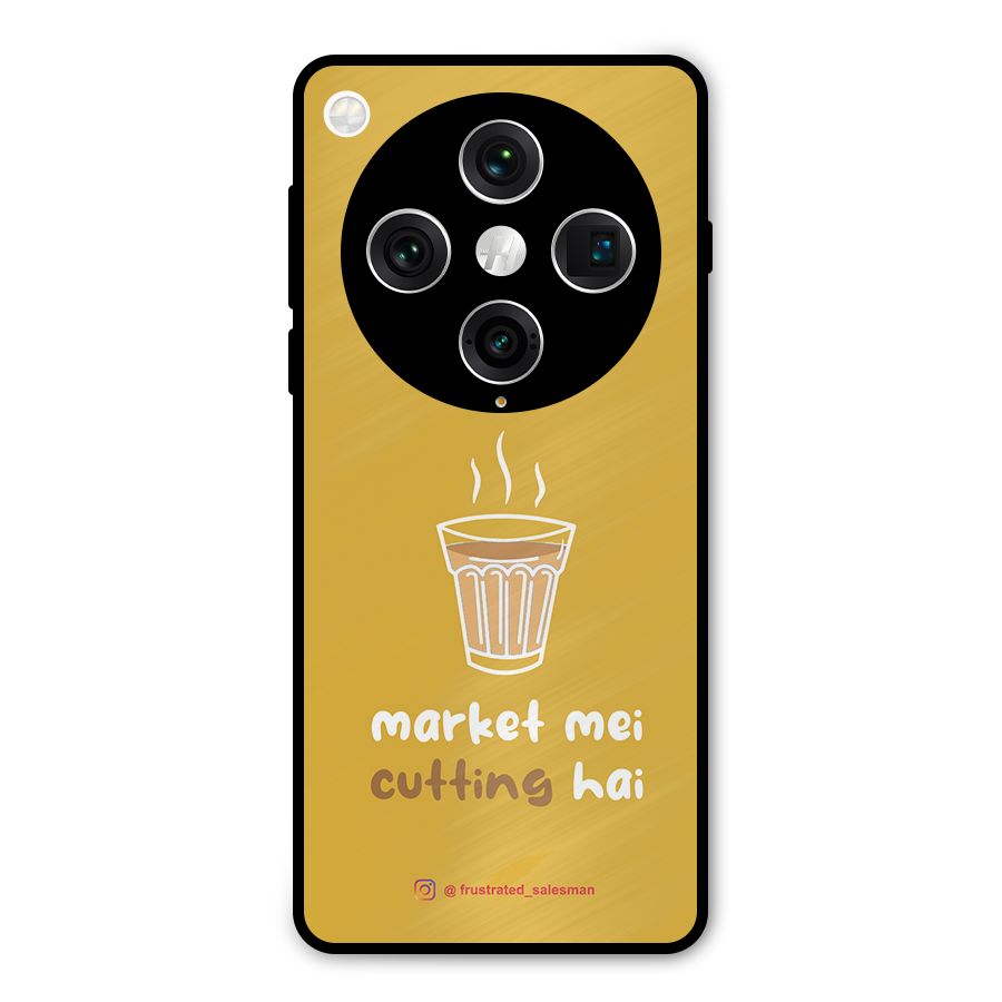 Market Mei Cutting Hai Mustard Yellow Metal Back Case for Oppo Find X8 Pro