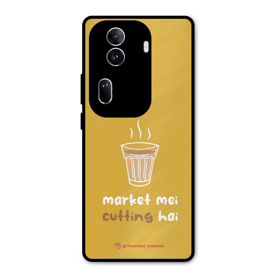 Market Mei Cutting Hai Mustard Yellow Metal Back Case for Oppo Reno11 Pro 5G