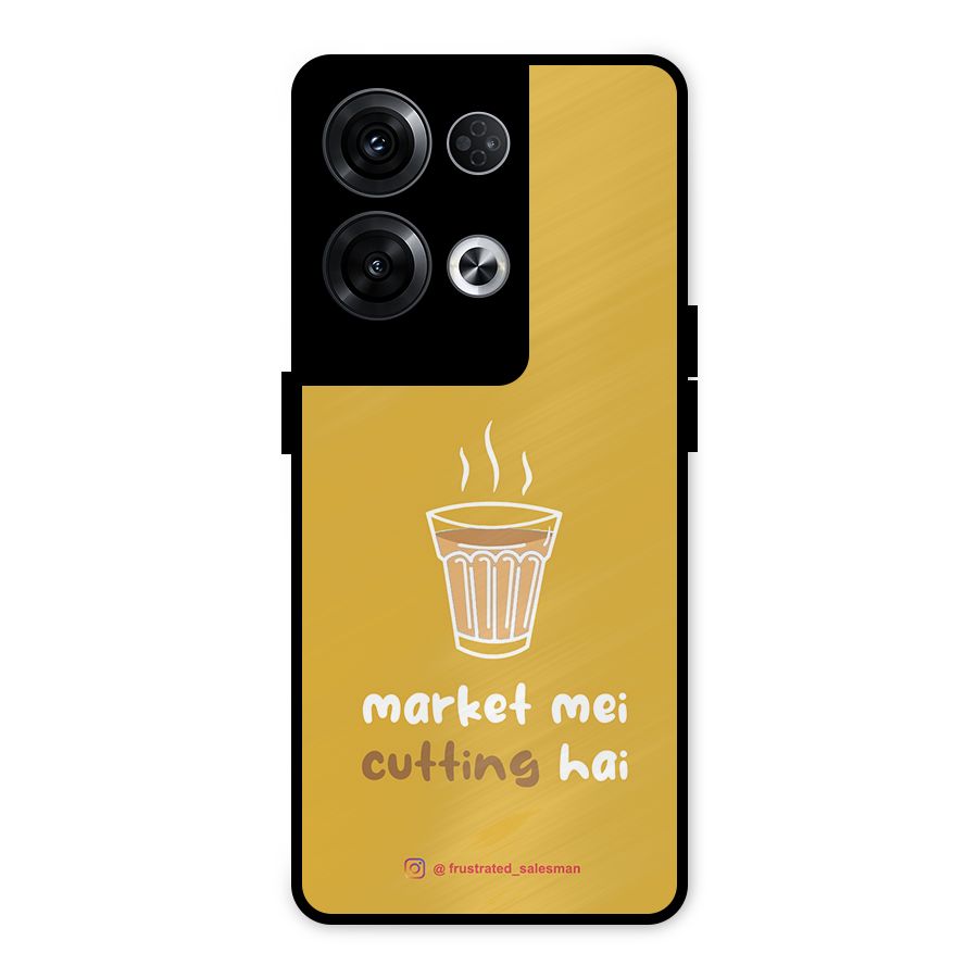 Market Mei Cutting Hai Mustard Yellow Metal Back Case for Oppo Reno8 Pro 5G