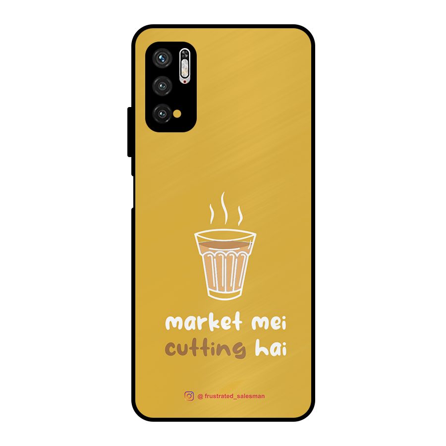 Market Mei Cutting Hai Mustard Yellow Metal Back Case for Poco M3 Pro 5G