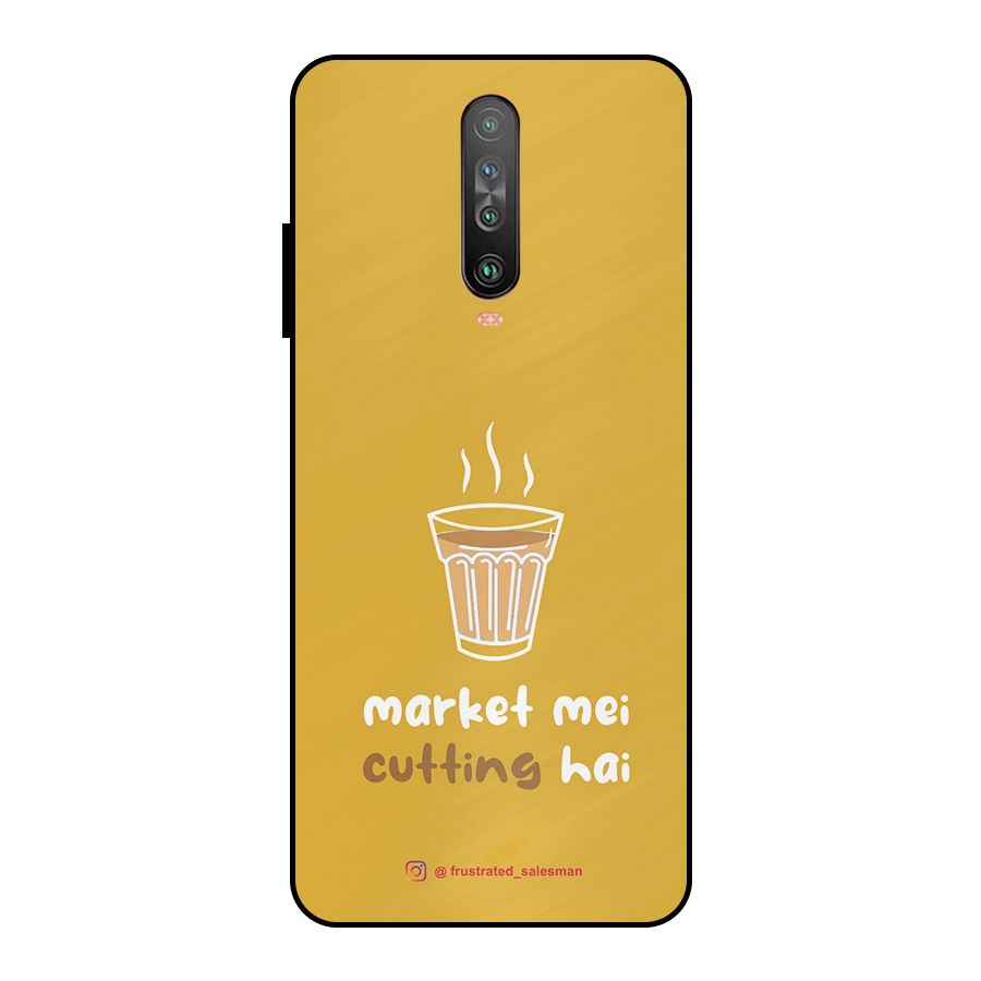 Market Mei Cutting Hai Mustard Yellow Metal Back Case for Poco X2