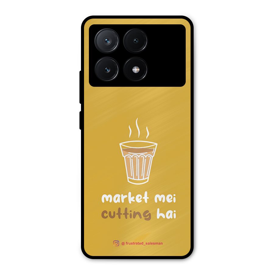 Market Mei Cutting Hai Mustard Yellow Metal Back Case for Poco X6 Pro