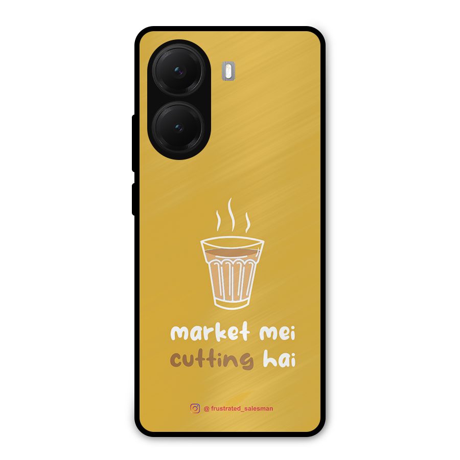 Market Mei Cutting Hai Mustard Yellow Metal Back Case for Poco X7 Pro