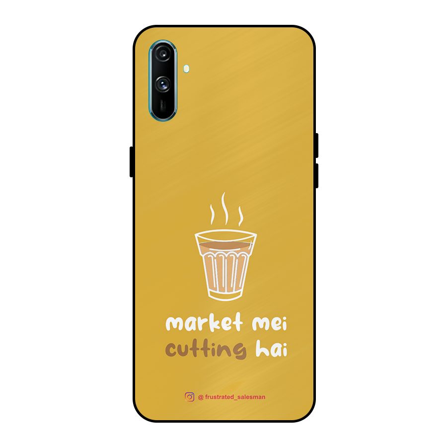 Market Mei Cutting Hai Mustard Yellow Metal Back Case for Realme C3