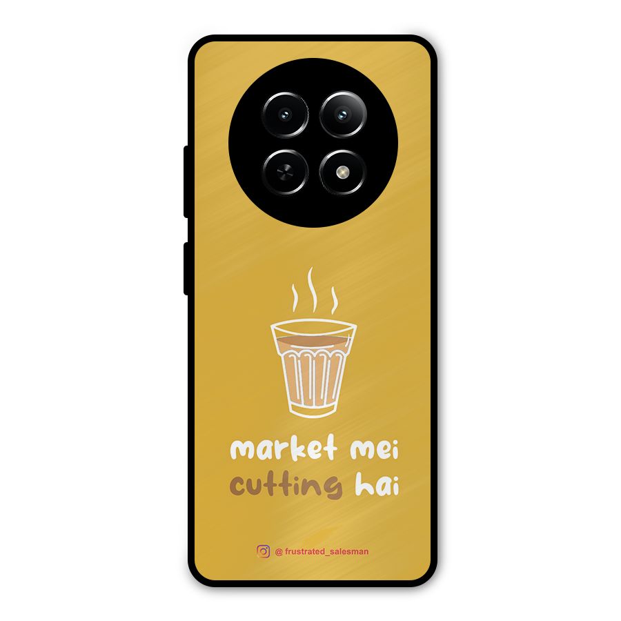 Market Mei Cutting Hai Mustard Yellow Metal Back Case for Realme Narzo 70x 5G