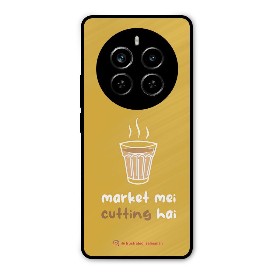 Market Mei Cutting Hai Mustard Yellow Metal Back Case for Realme P1 Pro