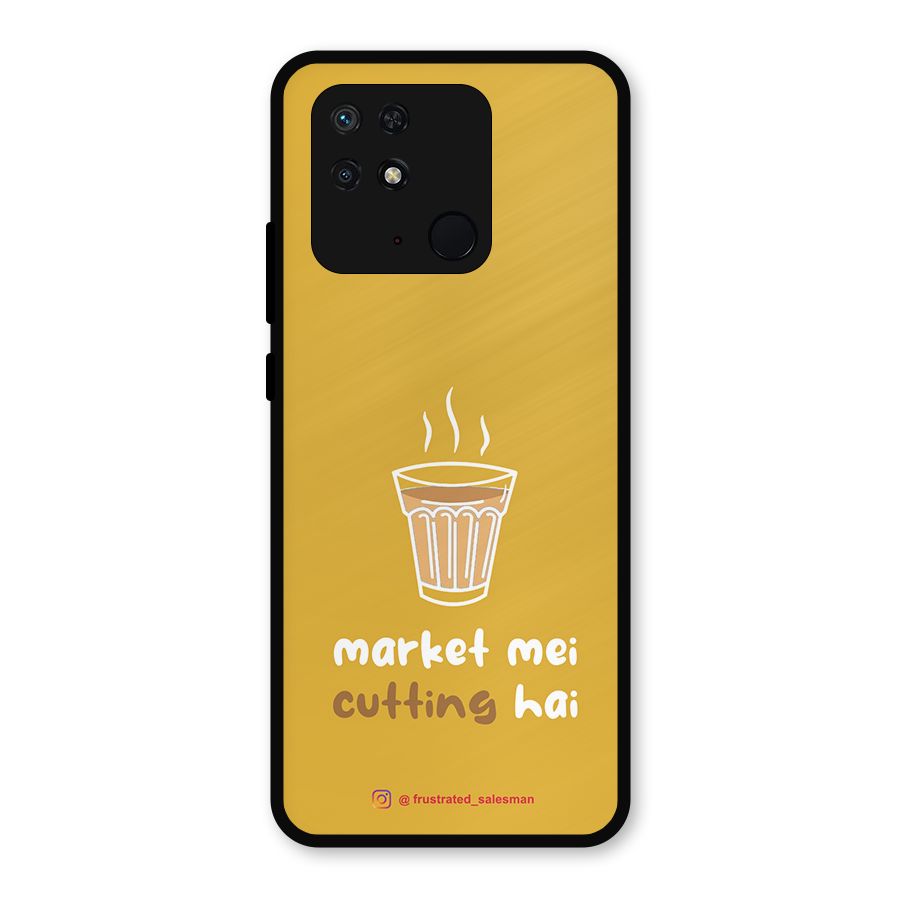 Market Mei Cutting Hai Mustard Yellow Metal Back Case for Redmi 10