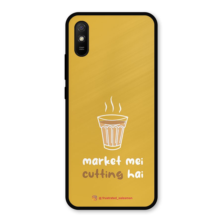 Market Mei Cutting Hai Mustard Yellow Metal Back Case for Redmi 9a
