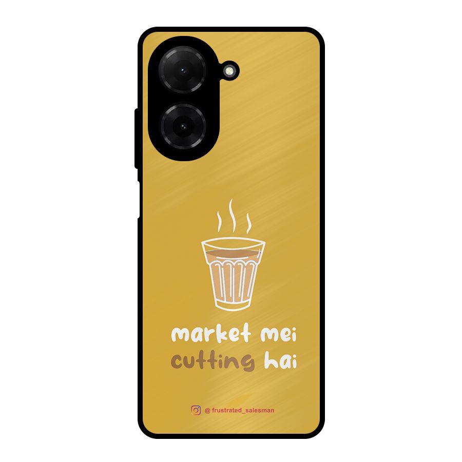 Market Mei Cutting Hai Mustard Yellow Metal Back Case for Redmi A5 4G