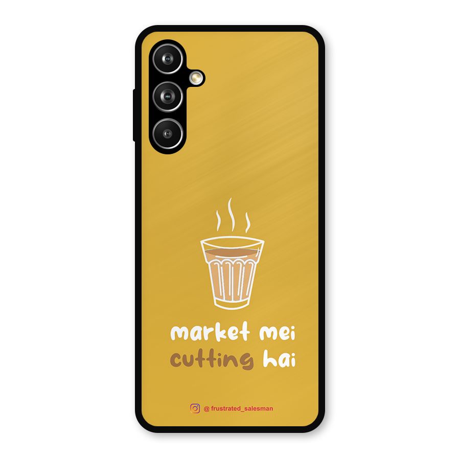 Market Mei Cutting Hai Mustard Yellow Metal Back Case for Samsung Galaxy M54
