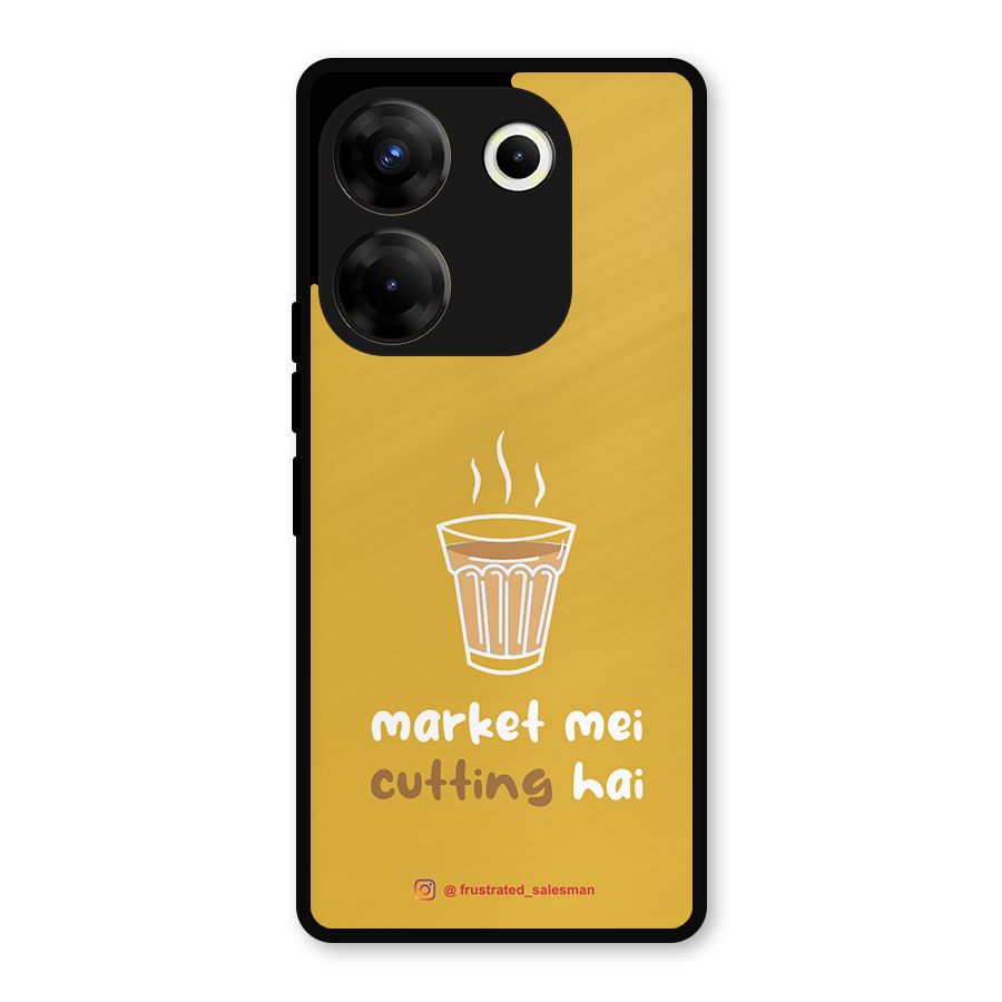 Market Mei Cutting Hai Mustard Yellow Metal Back Case for Tecno Camon 20