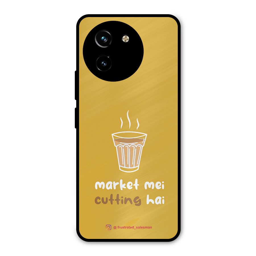 Market Mei Cutting Hai Mustard Yellow Metal Back Case for Vivo T3x