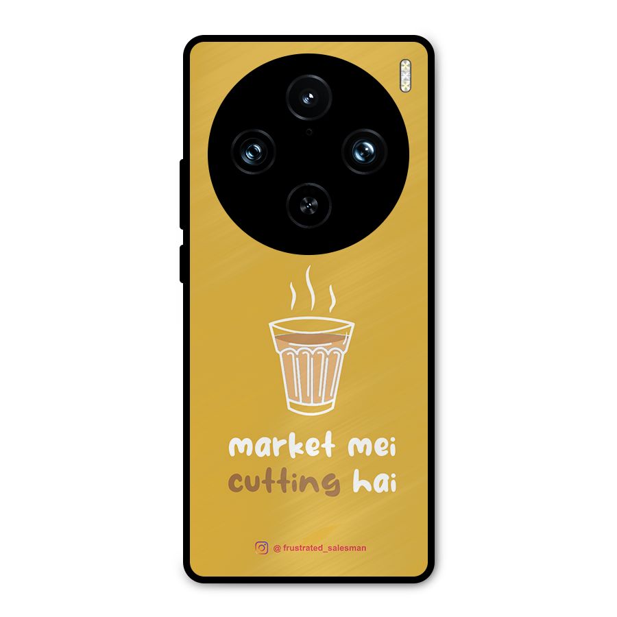 Market Mei Cutting Hai Mustard Yellow Metal Back Case for Vivo X100 Pro