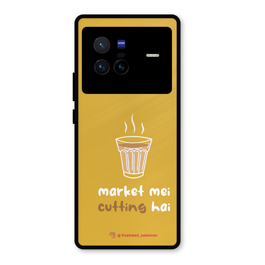 Market Mei Cutting Hai Mustard Yellow Metal Back Case for Vivo X80