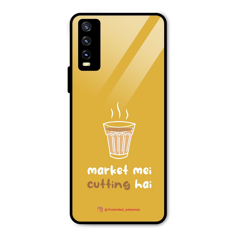 Market Mei Cutting Hai Mustard Yellow Metal Back Case for Vivo Y20