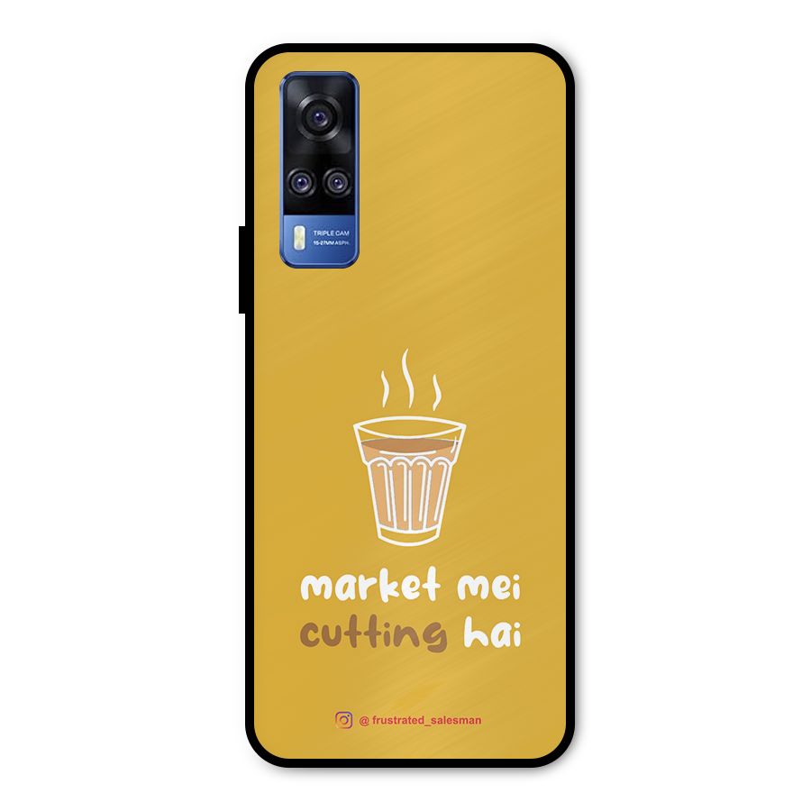 Market Mei Cutting Hai Mustard Yellow Metal Back Case for Vivo Y51A