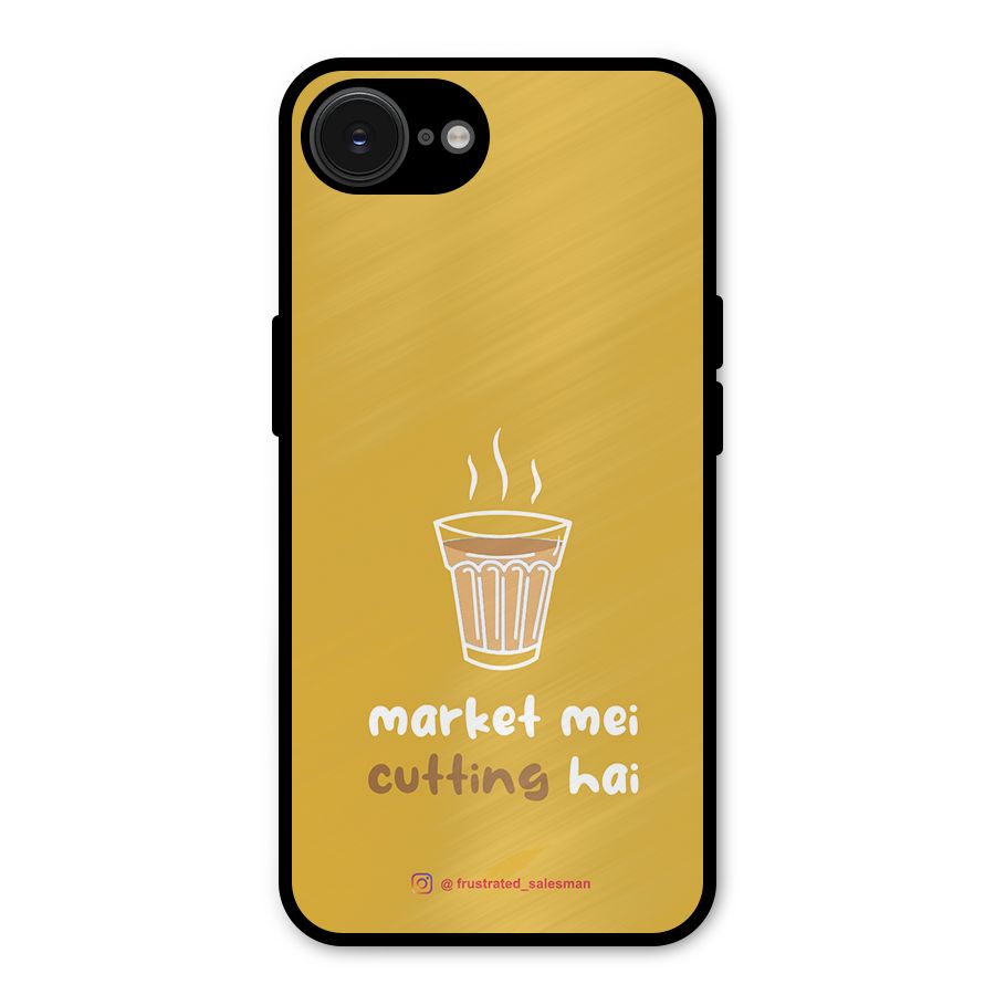 Market Mei Cutting Hai Mustard Yellow Metal Back Case for iPhone 16e