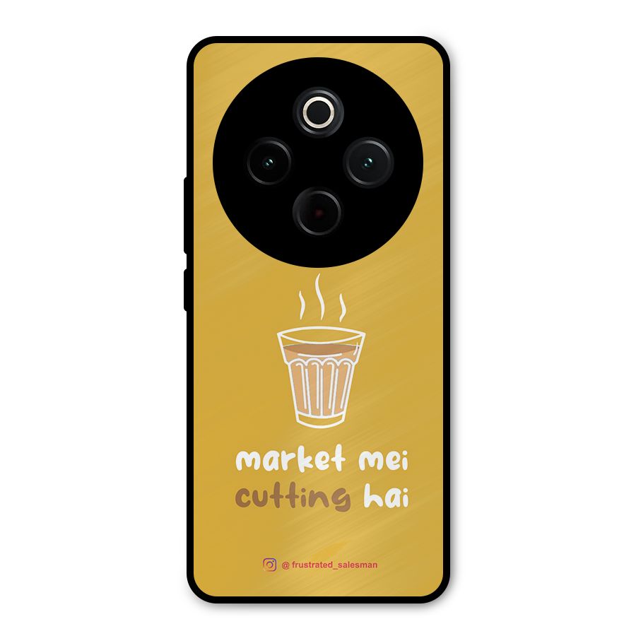 Market Mei Cutting Hai Mustard Yellow Metal Back Case for iQOO Z10