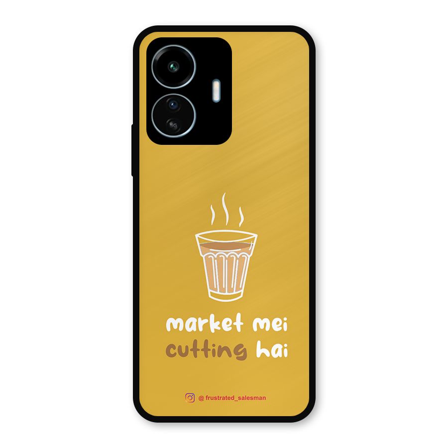 Market Mei Cutting Hai Mustard Yellow Metal Back Case for vivo iQOO Z6 Lite 5G