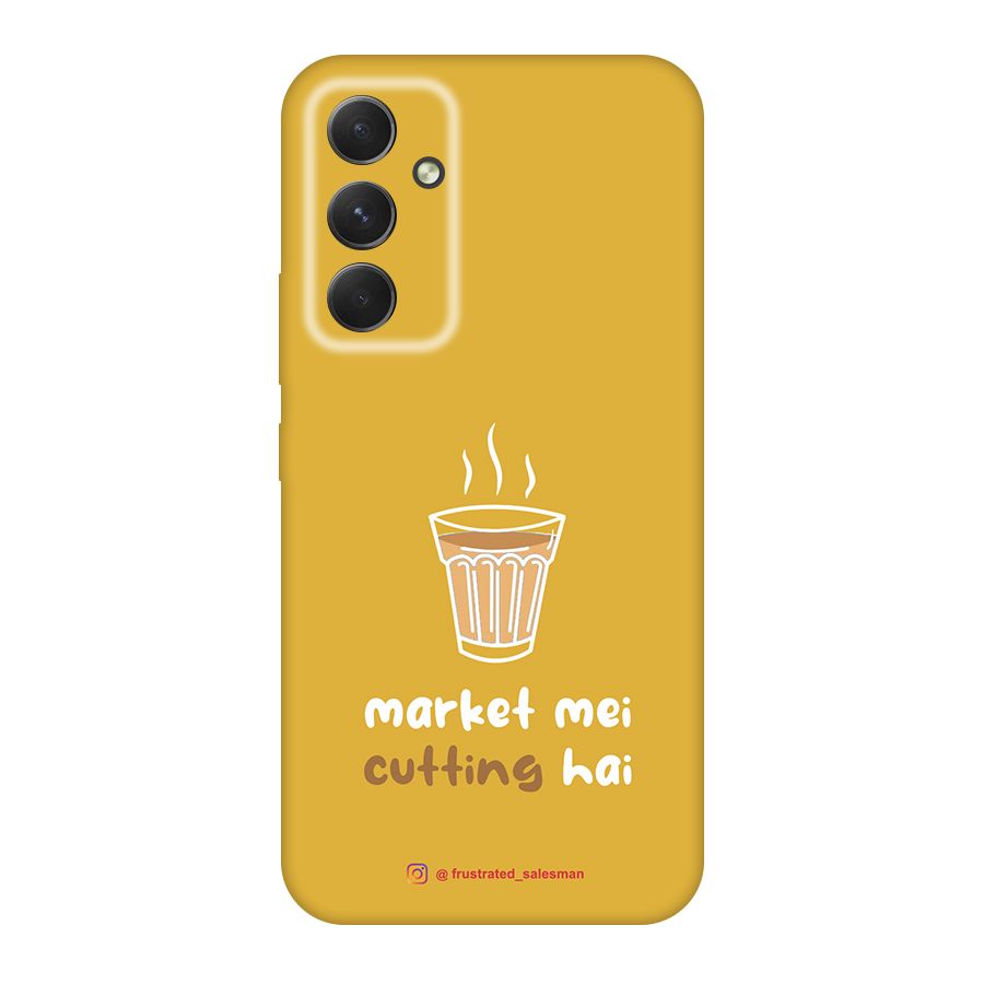Market Mei Cutting Hai Mustard Yellow Original Polycarbonate Back Case for Galaxy A54