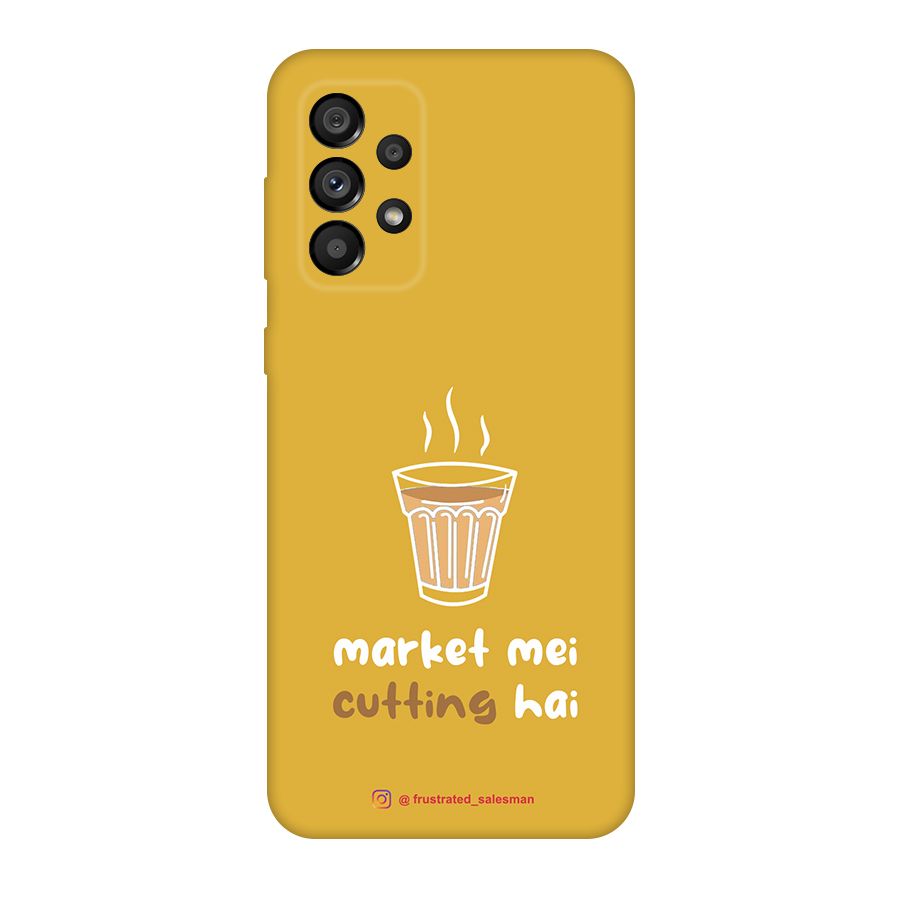 Market Mei Cutting Hai Mustard Yellow Original Polycarbonate Back Case for Galaxy A73 5G